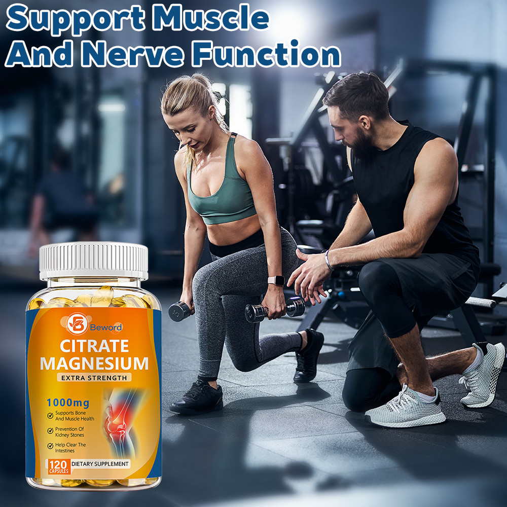 Magnesium Citrate Capsules 1000mg Per Serving – Highest Potency 120 Capsules