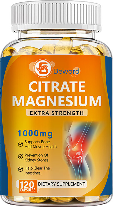 Magnesium Citrate Capsules 1000mg Per Serving – Highest Potency 120 Capsules