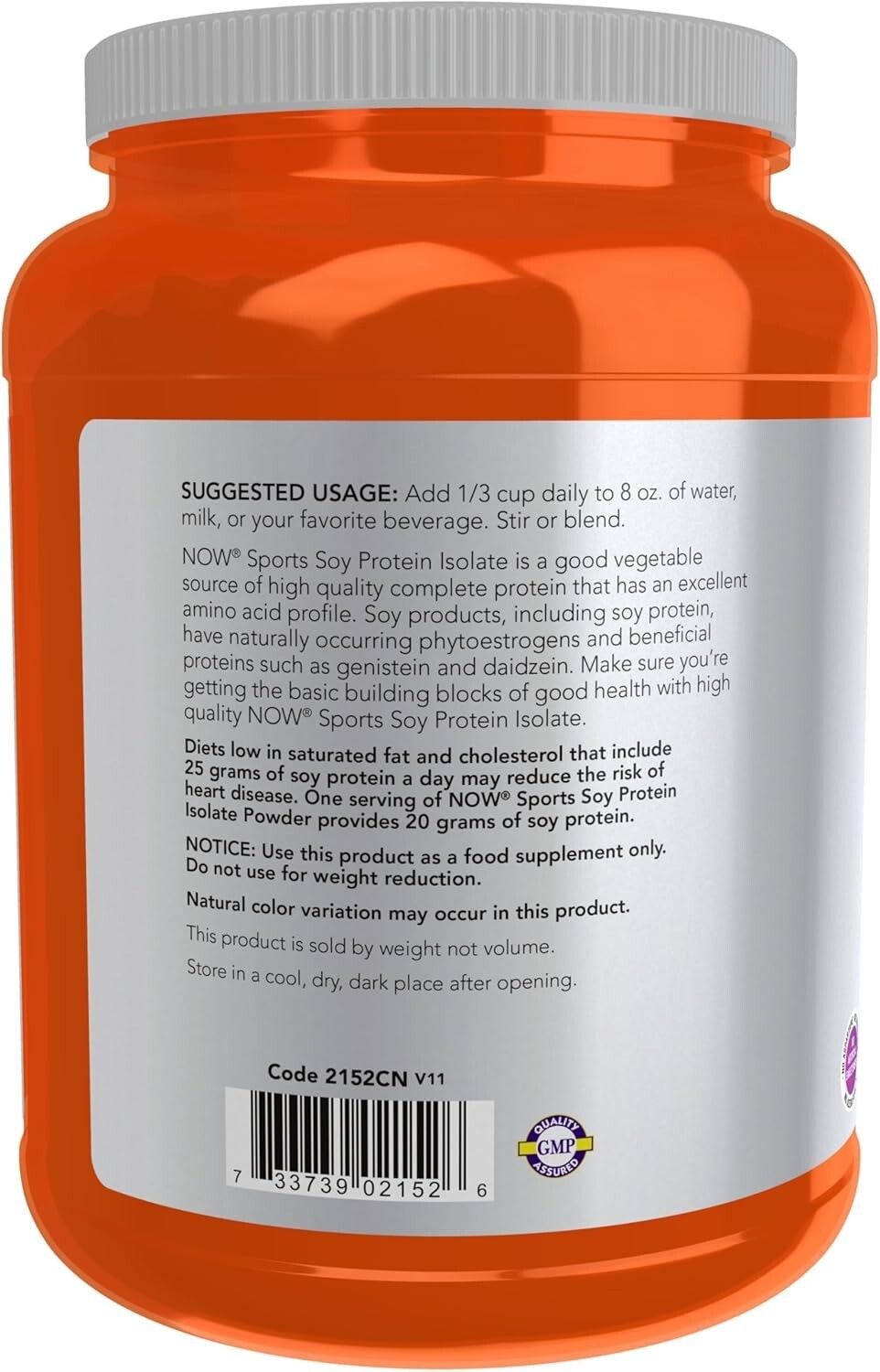 NOW Foods Soy Protein Isolate, Unflavored, 2 lb Powder