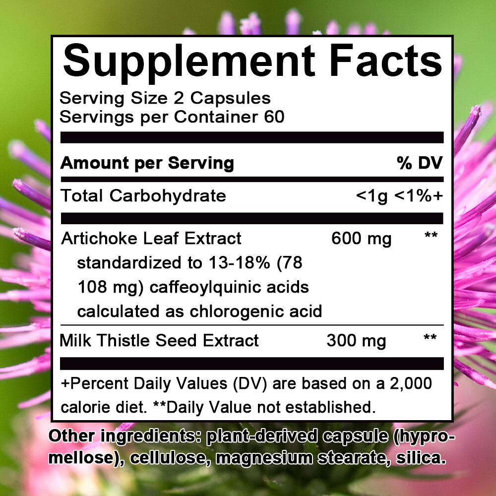 Artichoke Extract 600mg | 30/60/120caps|Non-Gmo & Gluten Free Supports Digestion