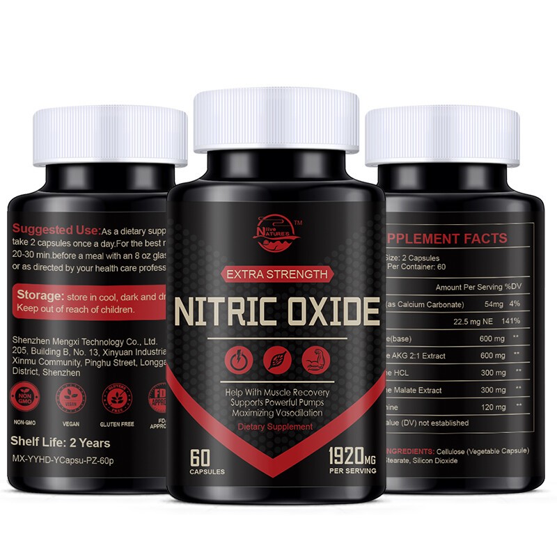 Nitric Oxide Capsules 1920mg | L Arginine & L Citrulline | Highest Potency USA