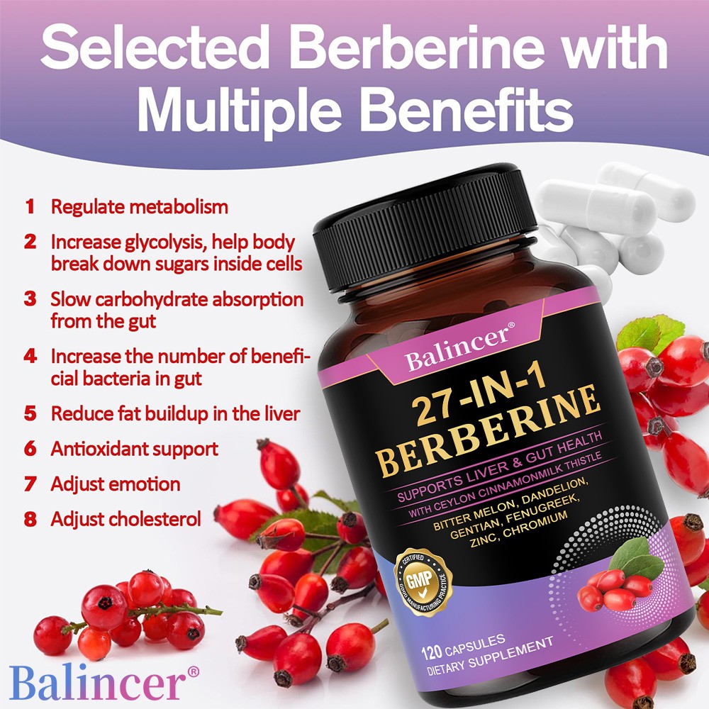 Berberine Supplement Enhance Immune Function Antioxidants 30/60/120 Capsules