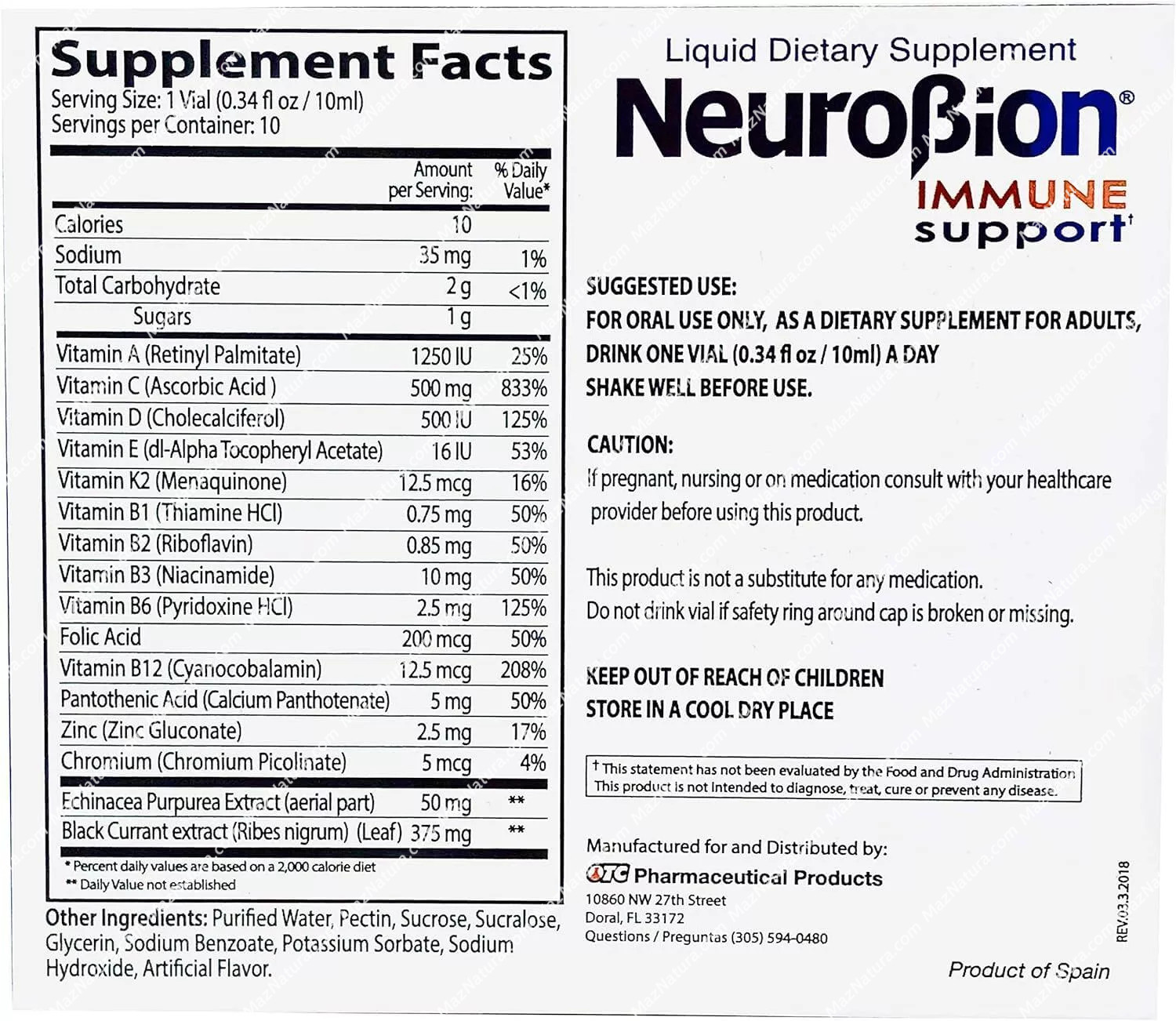 Neurobion Immune Support All-in-One Liquid Dietary Supplement – 10 Vials