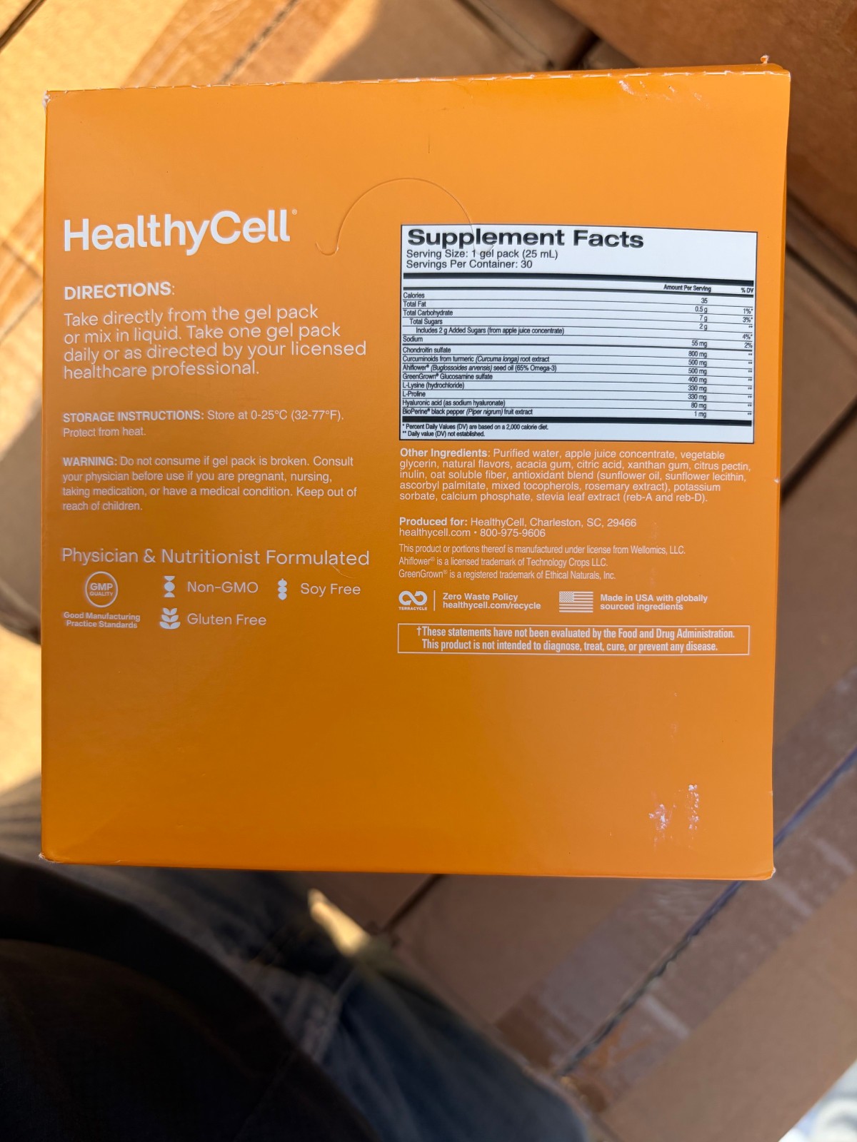 30x .84oz Healthy Cell Joint Health Mobility Orange BB 6/23/2026 Chondrotin