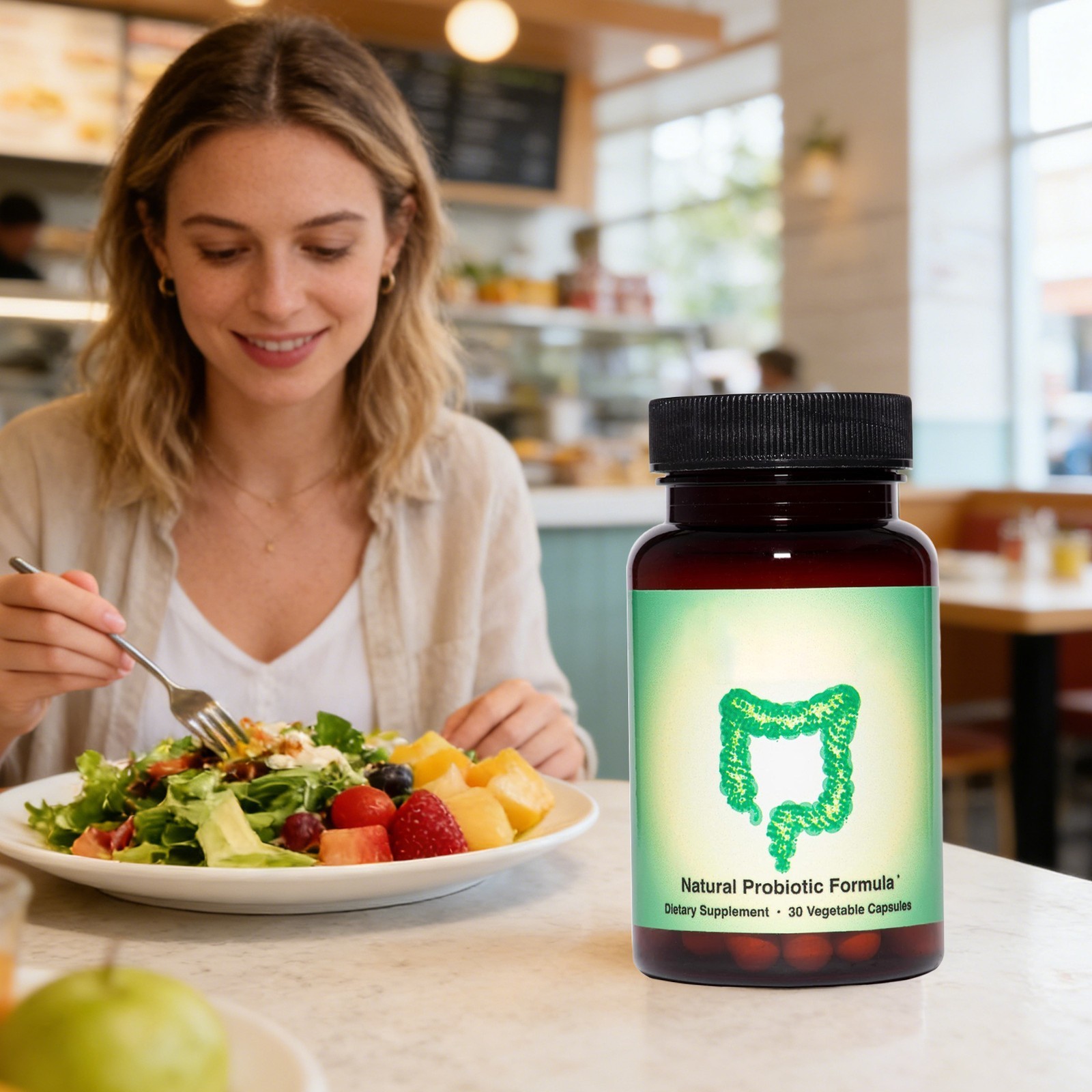 3Biome Natural Probiotic Dietary Supplement Non-GMO & Gluten Free, 30 Vegan Caps