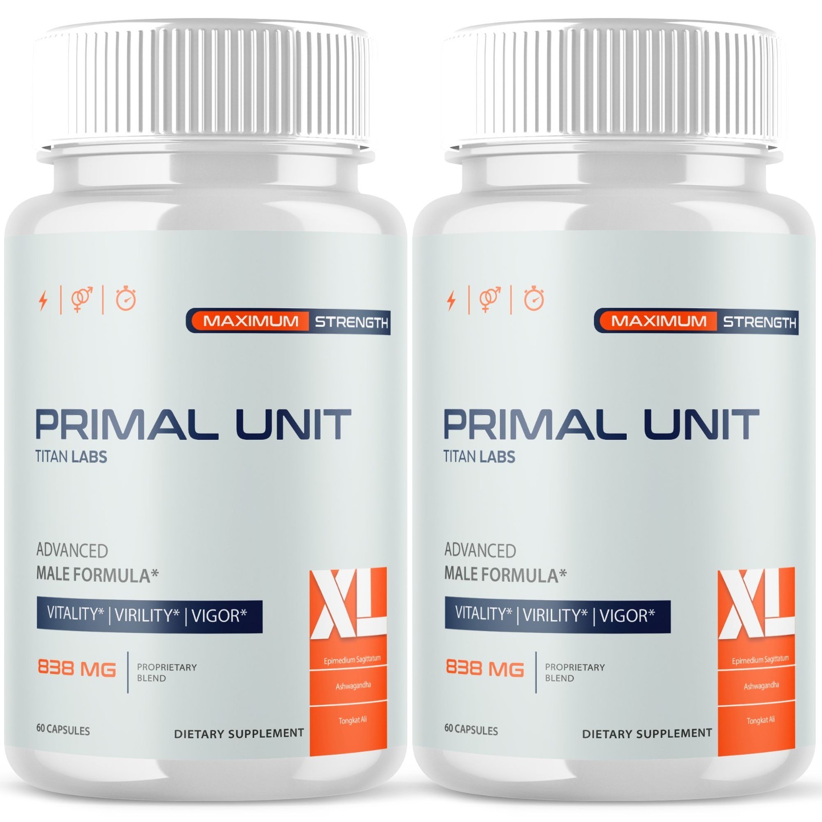 (2 Pack) Primal Unit XL Advanced Male Support Supplement PrimalUnitXL 120 Caps
