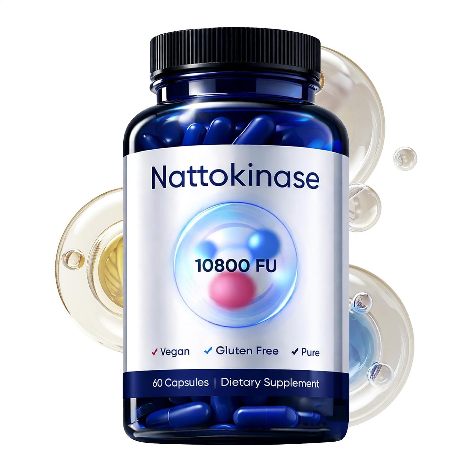 Nattokinase Supplement – 10800 FU 60 Capsules Per Serving HOT