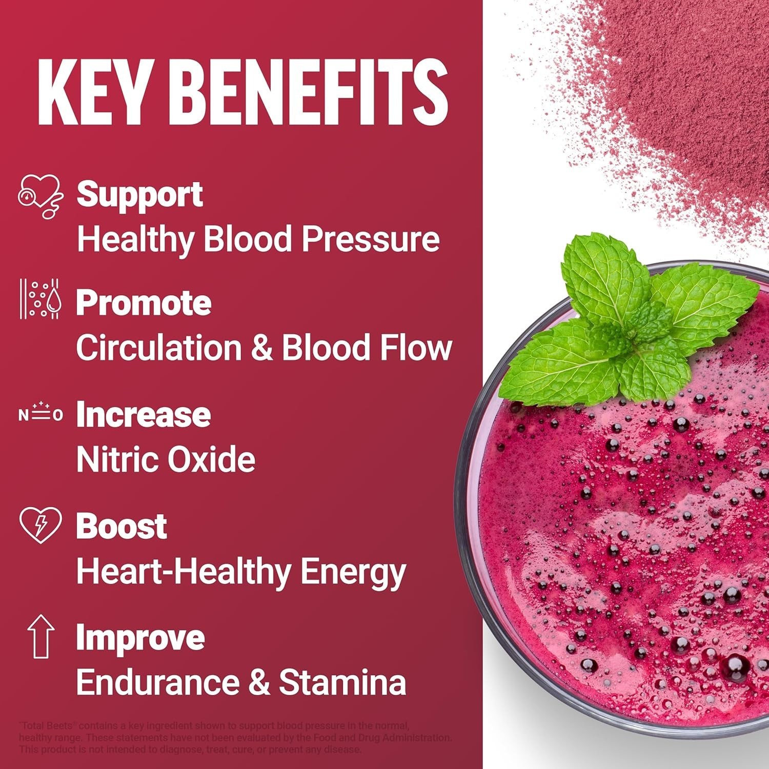 Heart Healthy Total Beets Powder – Boost Energy & Circulation, 30 Servings