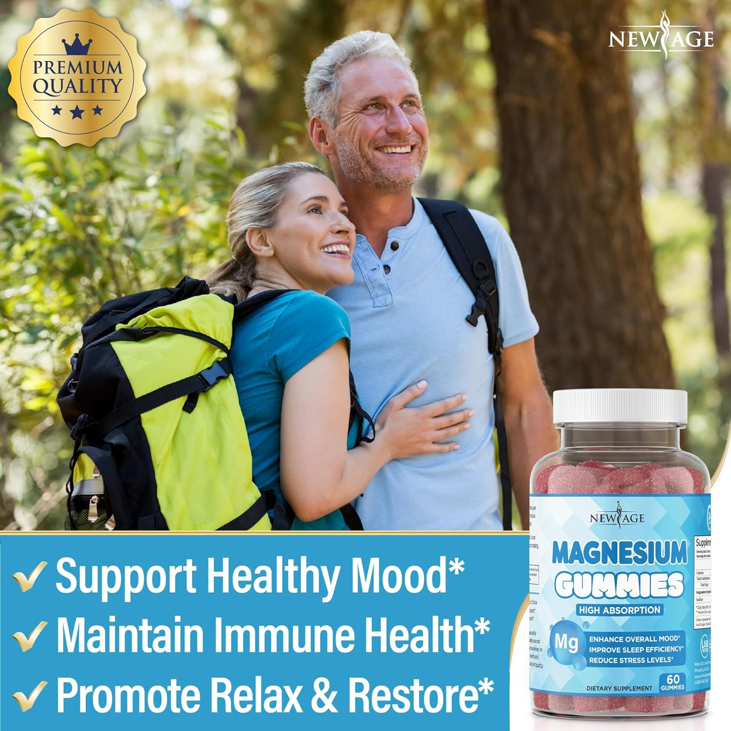 Magnesium Gummies – Calming Anti-Stress Gummies, Magnesium Supplement for Adults