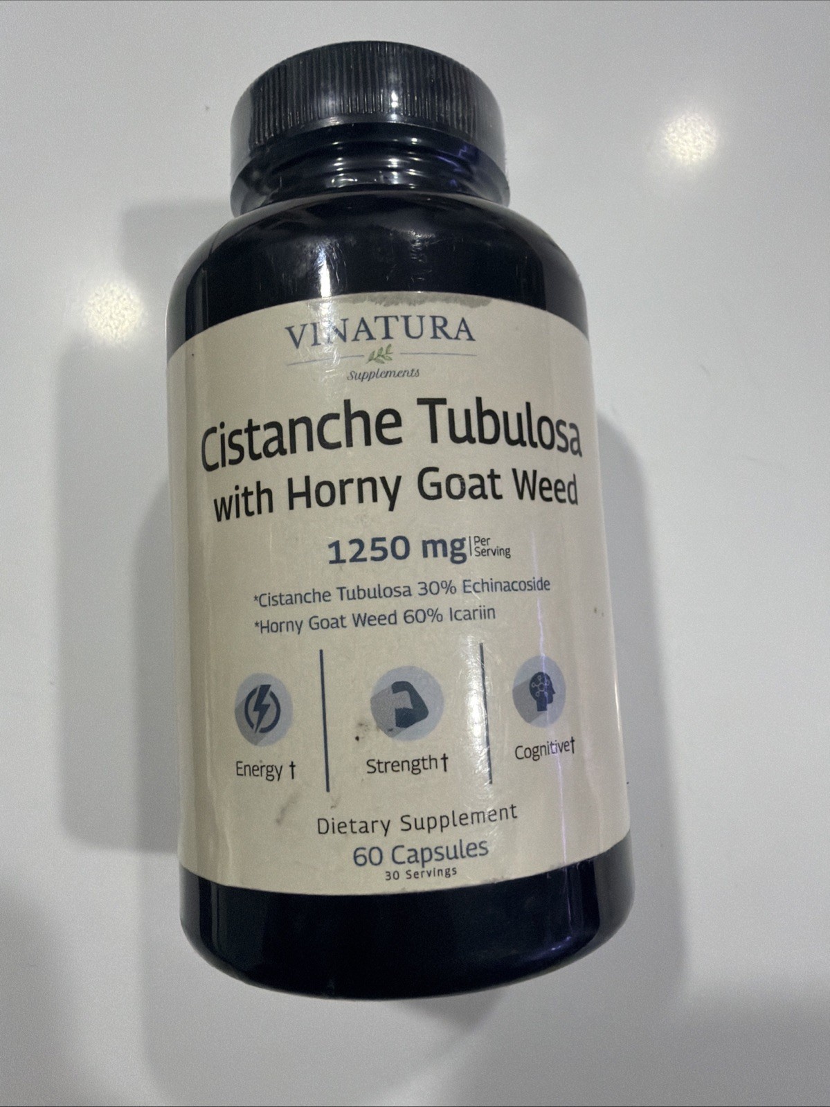VINATURA Cistanche with Horny Goat Weed 60% Icariin – 1250Mg per Serving. 3/28