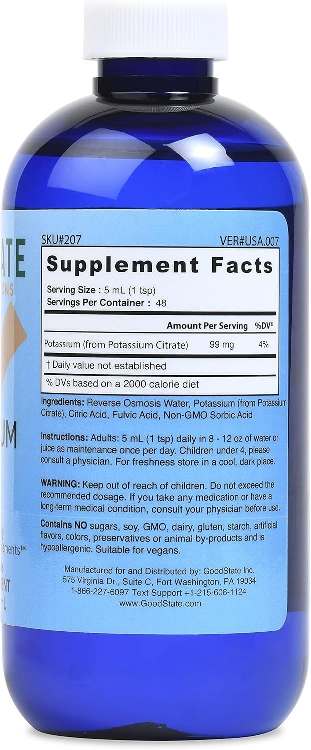 Liquid Ionic Minerals Potassium Drops 99mg – Enhance Well-Being with Fulvic Acid