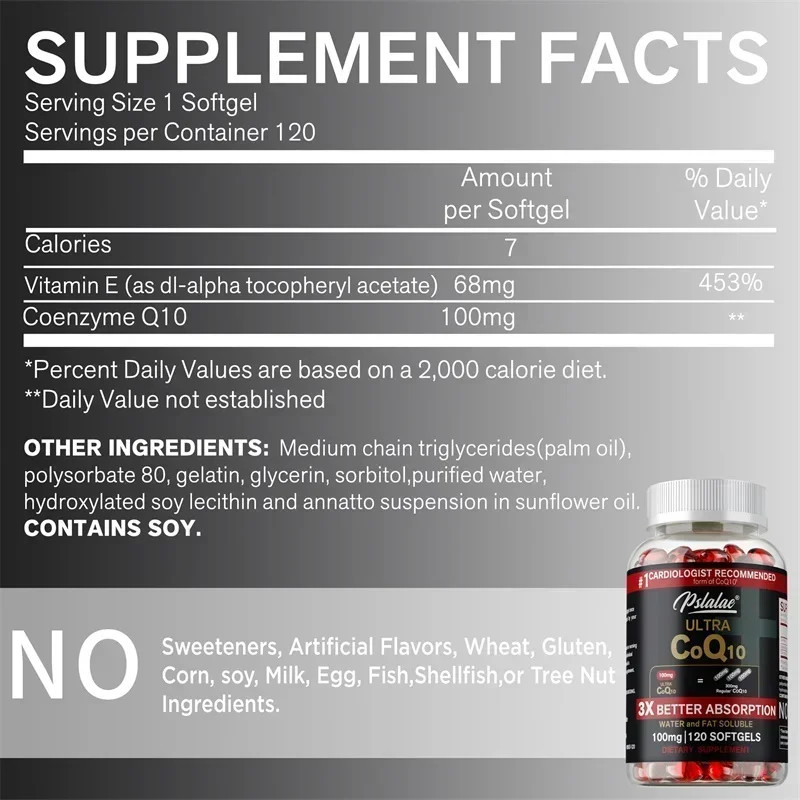 CoQ10 120pcs – Supports Vascular and Heart Health, Balances Blood Pressure
