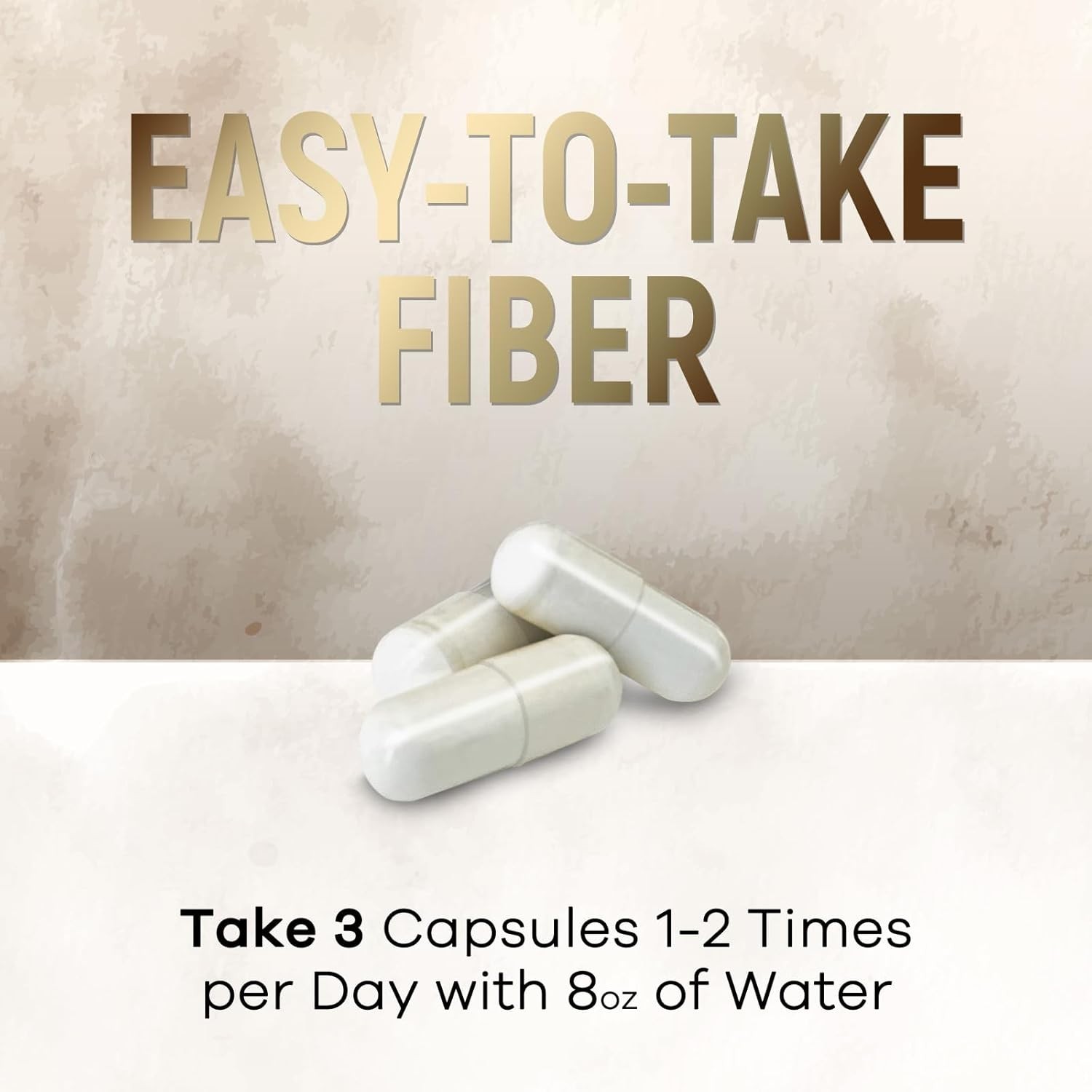 High Absorption Psyllium Husk Fiber Caps 2000 mg, Natural Soluble Fiber Capsules