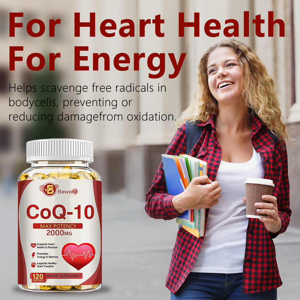 CoQ 10 Coenzyme Q10 Vegan Softgel 2000mg Cardiovascular Heart Health 120Capsules