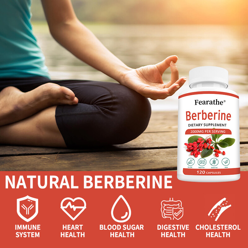 Berberine 2000 Mg 30/60/120 Capsules Heart Health & Immunity, Non-GMO