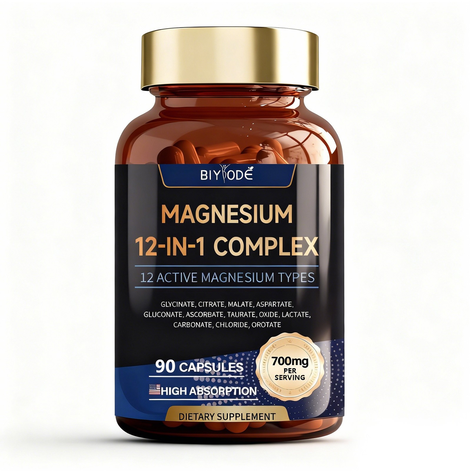 Magnesium 12 in 1 Complex 700mg – Glycinate Citrate Malate Taurate Daily Support
