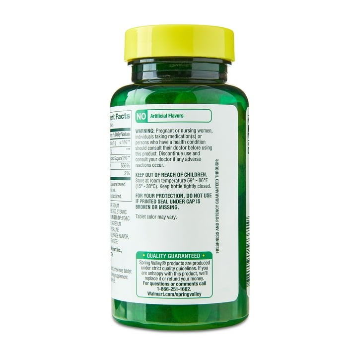 Spring Valley Vitamin C 500mg Chewable Orange Tablets, 60 Count