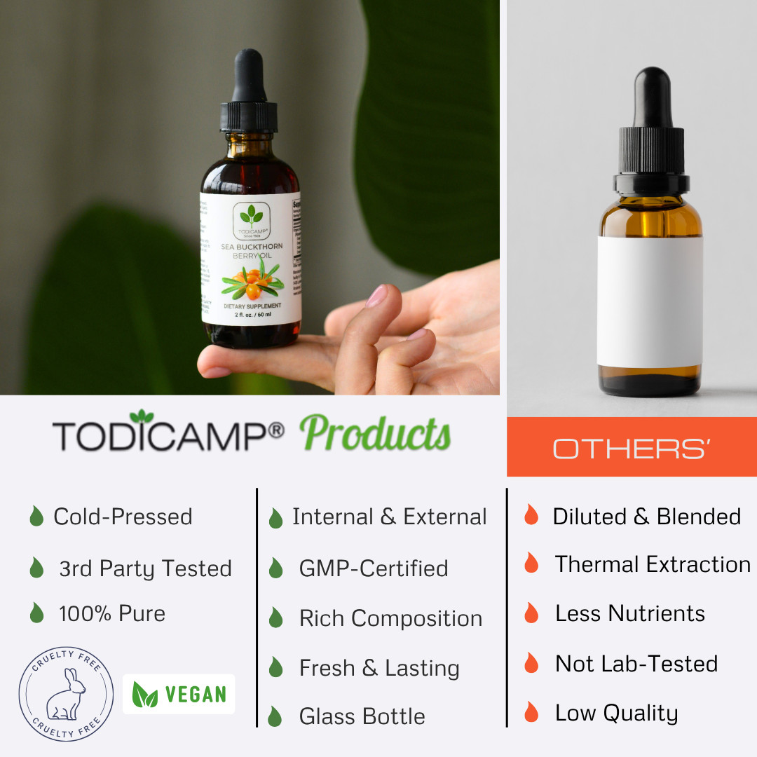 Organic Sea Buckthorn Oil – 2 fl oz SeaBuckthorn Berry Oil Omega Supplement
