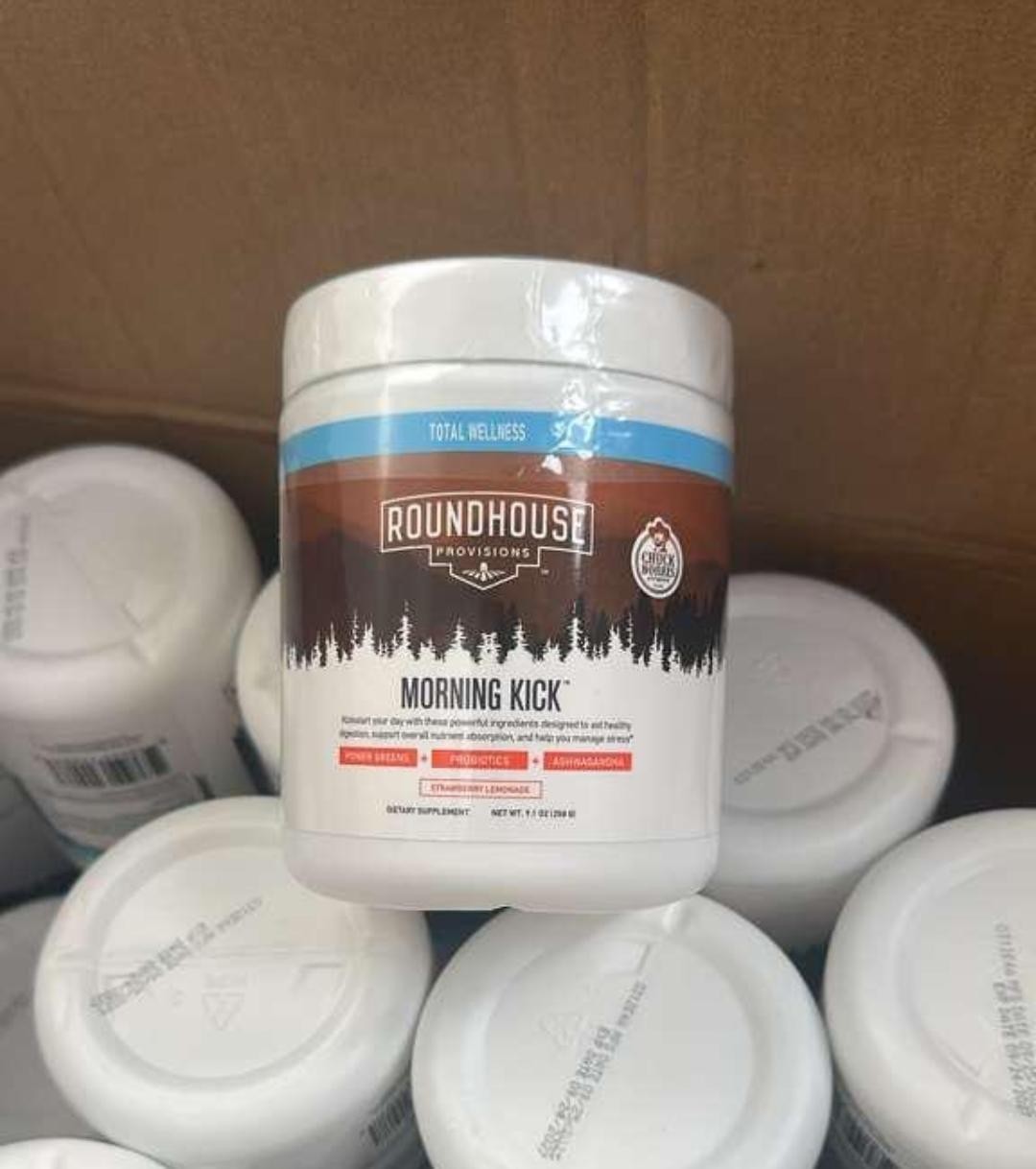 4 Pack Roundhouse Morning Kick Digestive Supplement Powder Strawberry 4ct