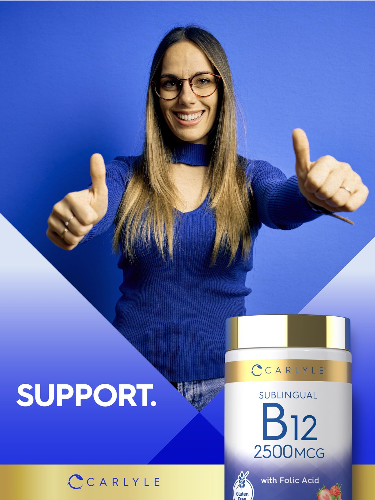 Carlyle Vitamin B12 Sublingual 2500 mcg | 250 Fast 250 Count (Pack of 1)