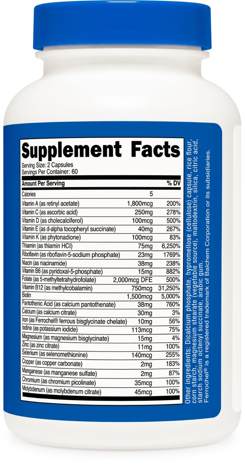 Nutricost Methylated Multivitamin 120 capsules, 60 servings