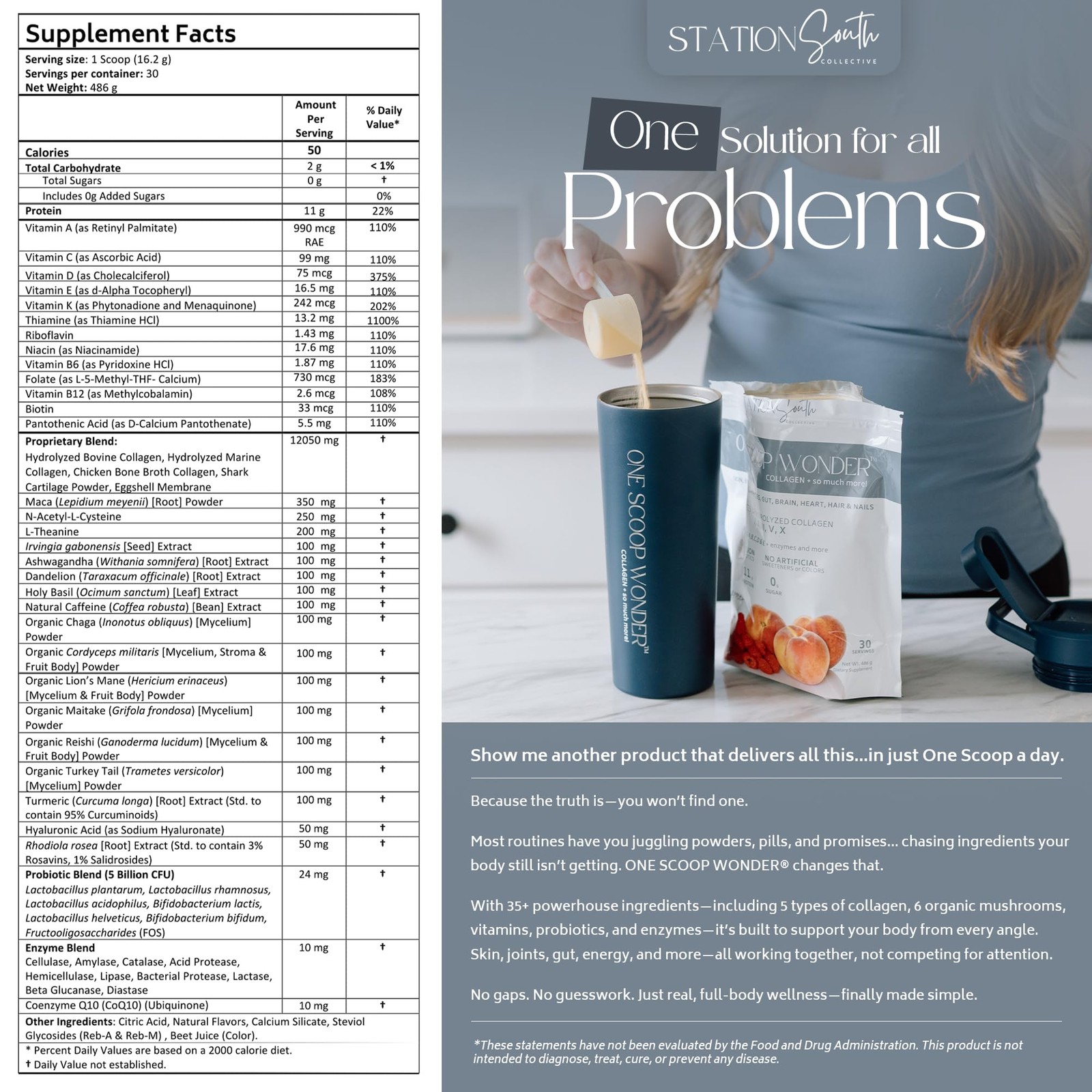 Station South Collective One Wonder Whole Body Wellness 5 Collagens 6 Organic