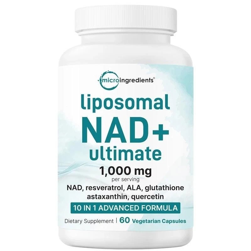 Liposomal NAD+ Ultimate 1,000mg – 60 Veggie Capsules – 10-in-1 with Resveratrol