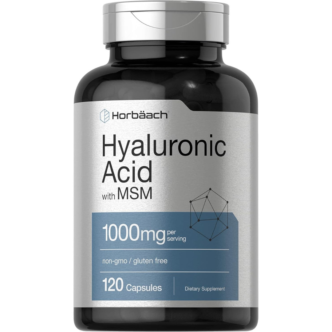 Hyaluronic Acid with MSM | 1000 mg | 120 Capsules | Non-GMO |Free Shipping