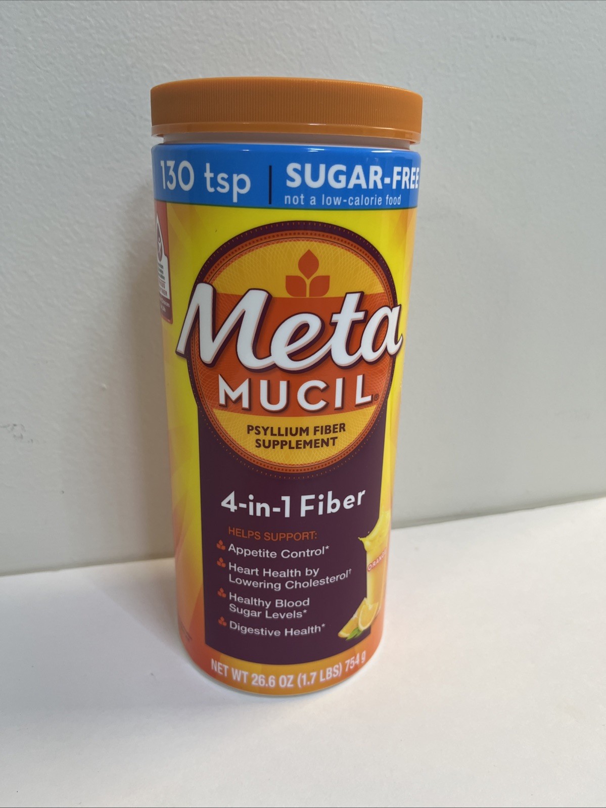 Metamucil Sugar Free Orange 4 In 1 Psyllium Fiber Supplement 26.6 OZ EXP 11/2028