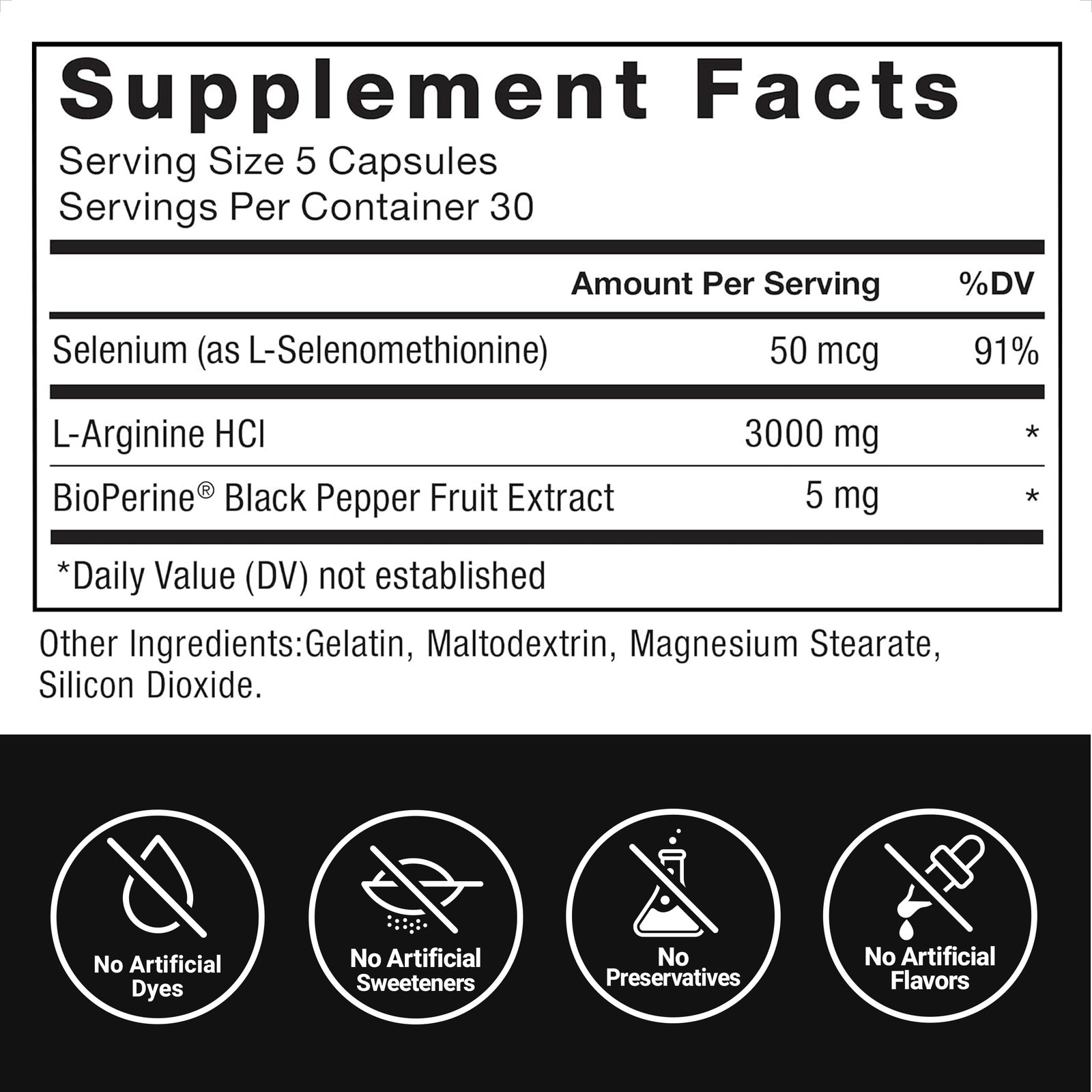 Force Factor L-Arginine 3000 MG, Extra Strength Nitric Oxide & Circulation Boost