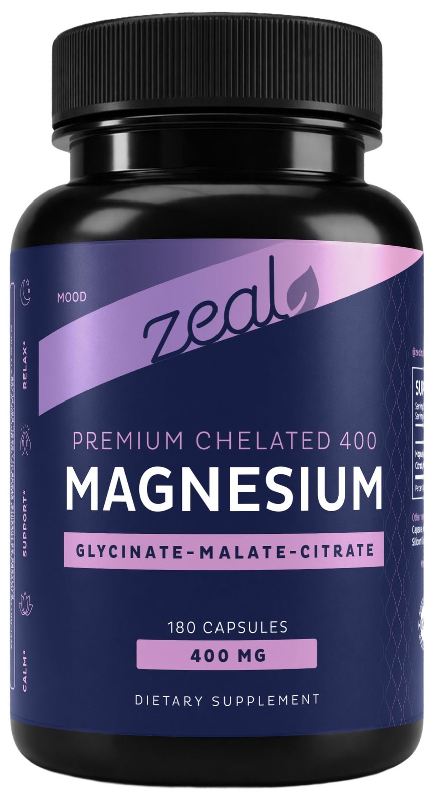 Zeal Naturals Triple Magnesium 180 Count (Pack of 1), Capsule (180 Count)