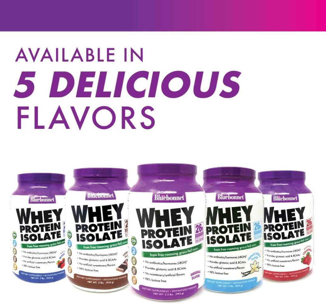 Bluebonnet Nutrition – WHEY PROTEIN ISOLATE POWDER FRENCH VANILLA 2 lb EXP 10/27