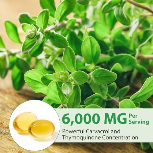 Resilia Oregano Oil Capsules 120 Count 6000mg Oil of Oregano with Black Seed oil