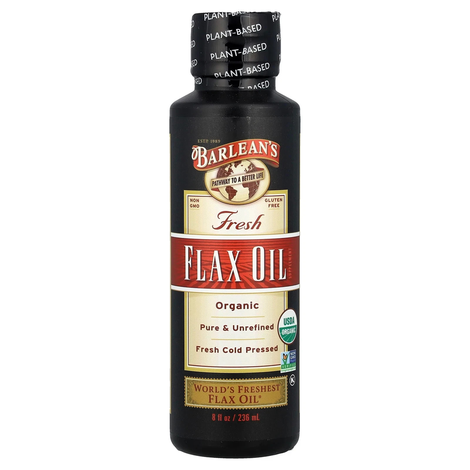 Organic Fresh Flax Oil 8 fl oz 236 ml Kosher, Organic