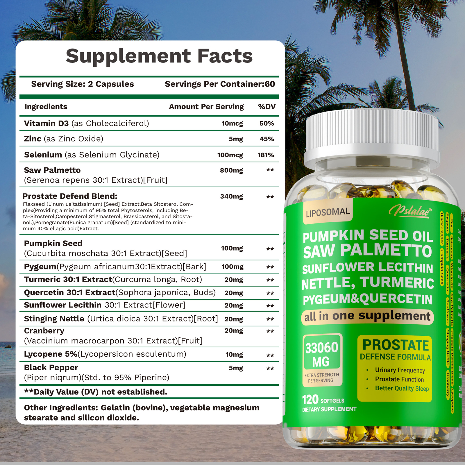 Pumpkin Seed Oil – Saw Palmetto, Lycopene, Prostate Health, Hair Growth