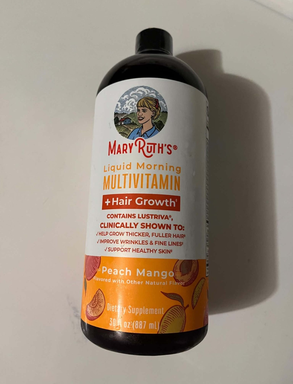 MaryRuth’s Liquid Morning Multivitamin Hair Growth Vegan Peach Mango 30 fl oz