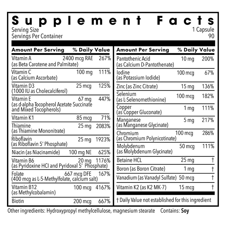 Metabolic Maintenance The Big One Without Iron Multivitamin 90 Capsules