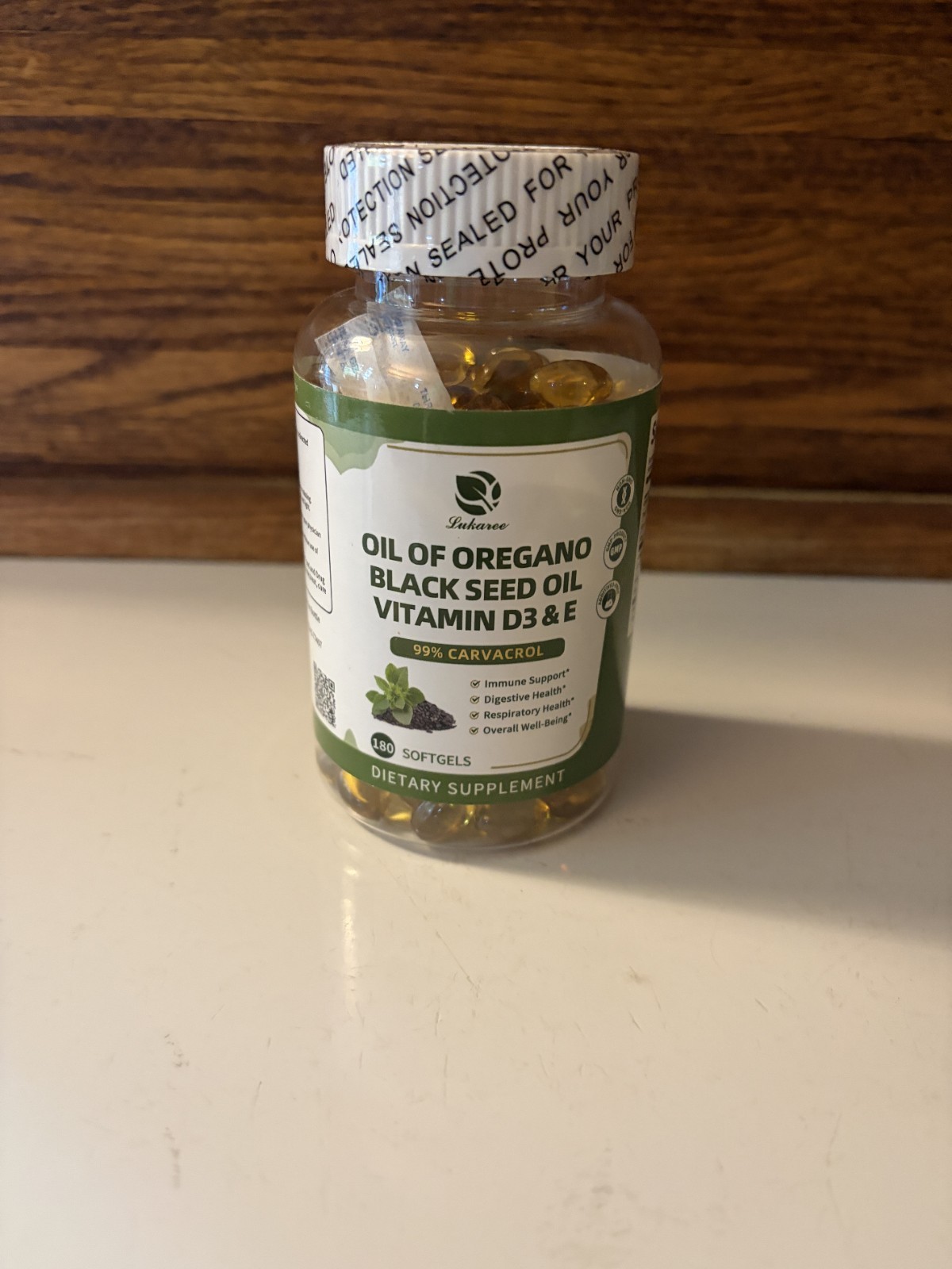 Lukaree Black Seed Oil Of Oregano, 180 Gelcaps