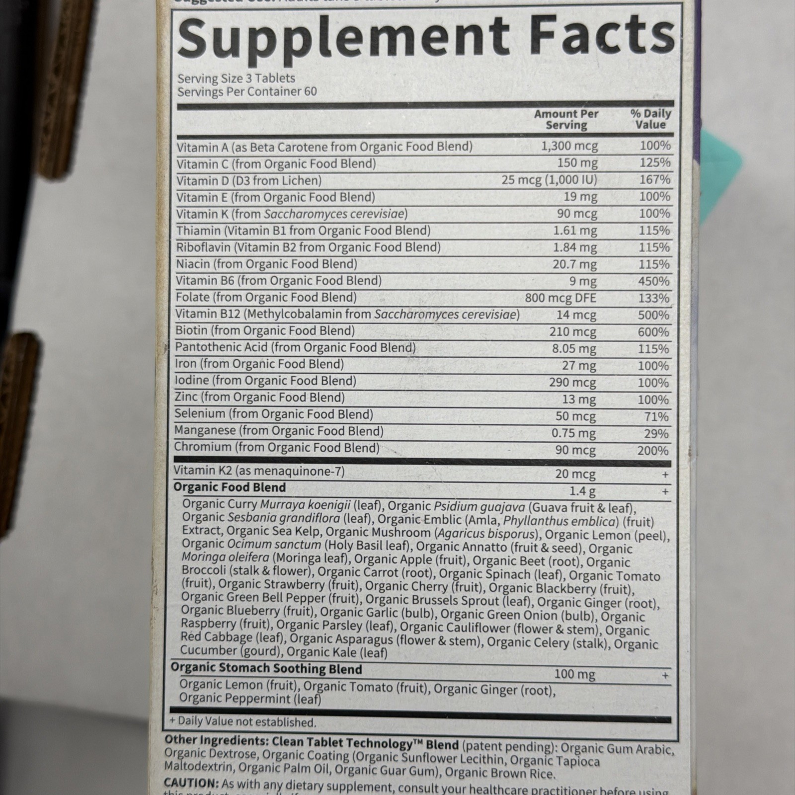 Garden of Life Organics Prenatal Multi Whole Food Multivitamin 180 Vegan Tablets
