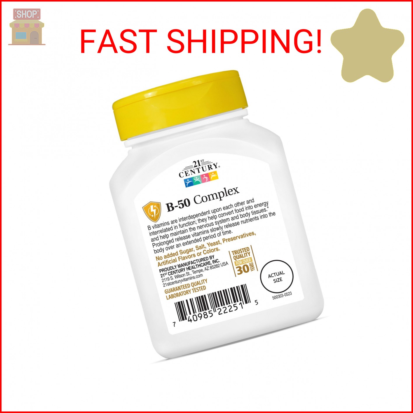 21st Century B 50 Complex Prolonged Release Tablets, 60 Count (Pack of 1)