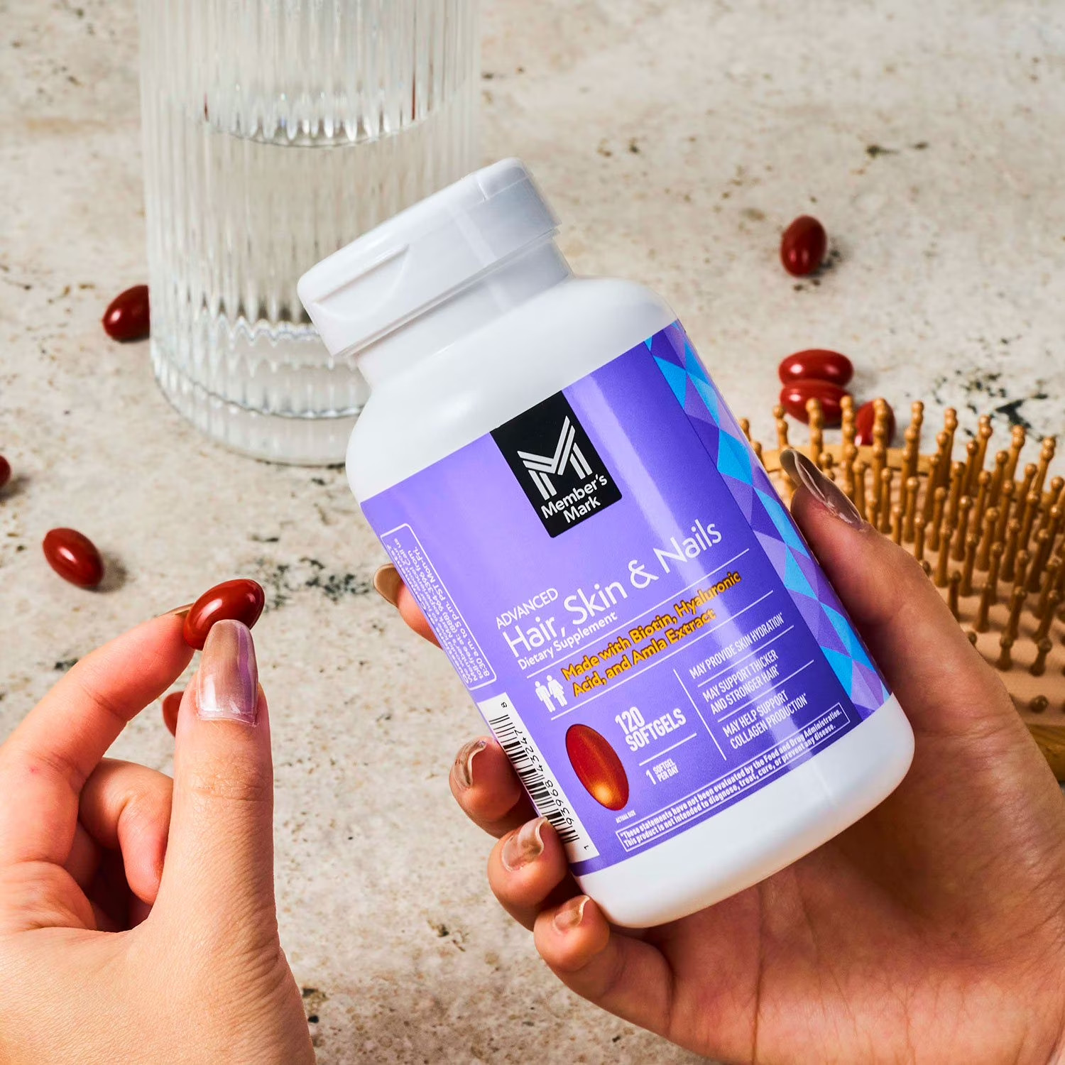 Member’s Mark Advanced Hair Skin Nails Softgels 120ct Biotin New Sealed