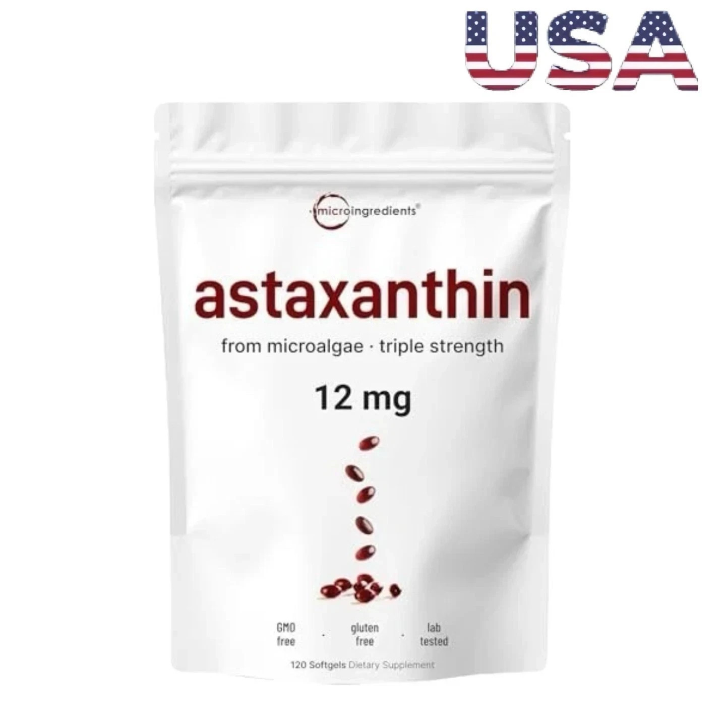 2 Pack | Astaxanthin 12mg, 120 Softgels, 4 Month Supply NEW