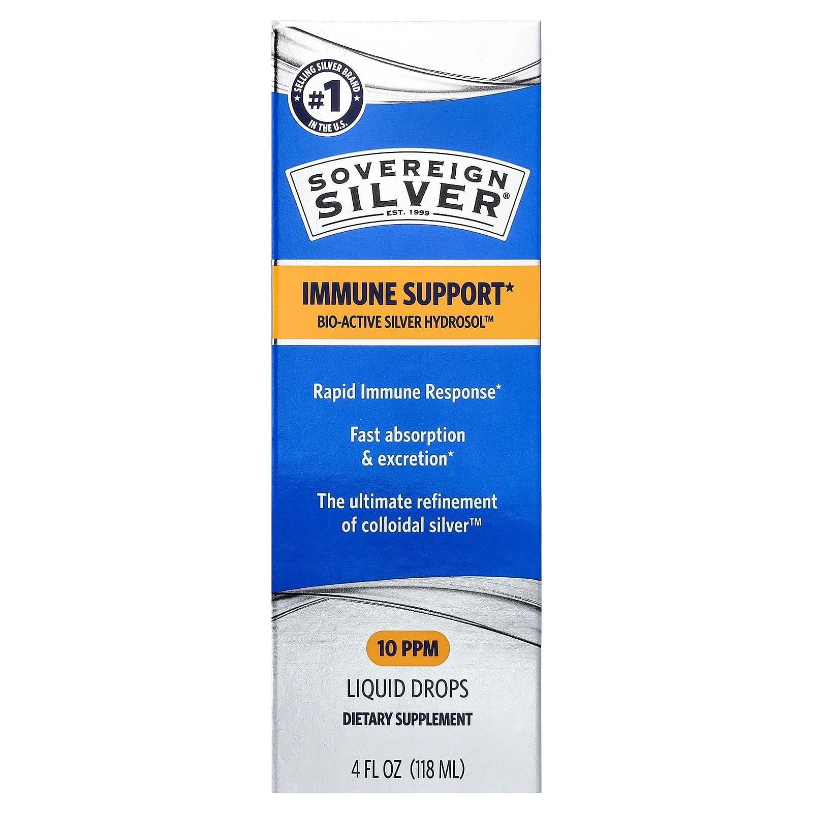 2 X Sovereign Silver, Bio-Active Silver Hydrosol � Immune Support, Liquid Drops