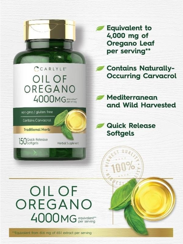 Oil of Oregano 400mg Softgels Carvacrol Immune Support Gluten Free 150ct