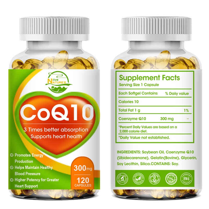 Nature’s Live CoQ10 Softgels- Supports Heart Health Non-GMO, 300mg, 120 Capsules