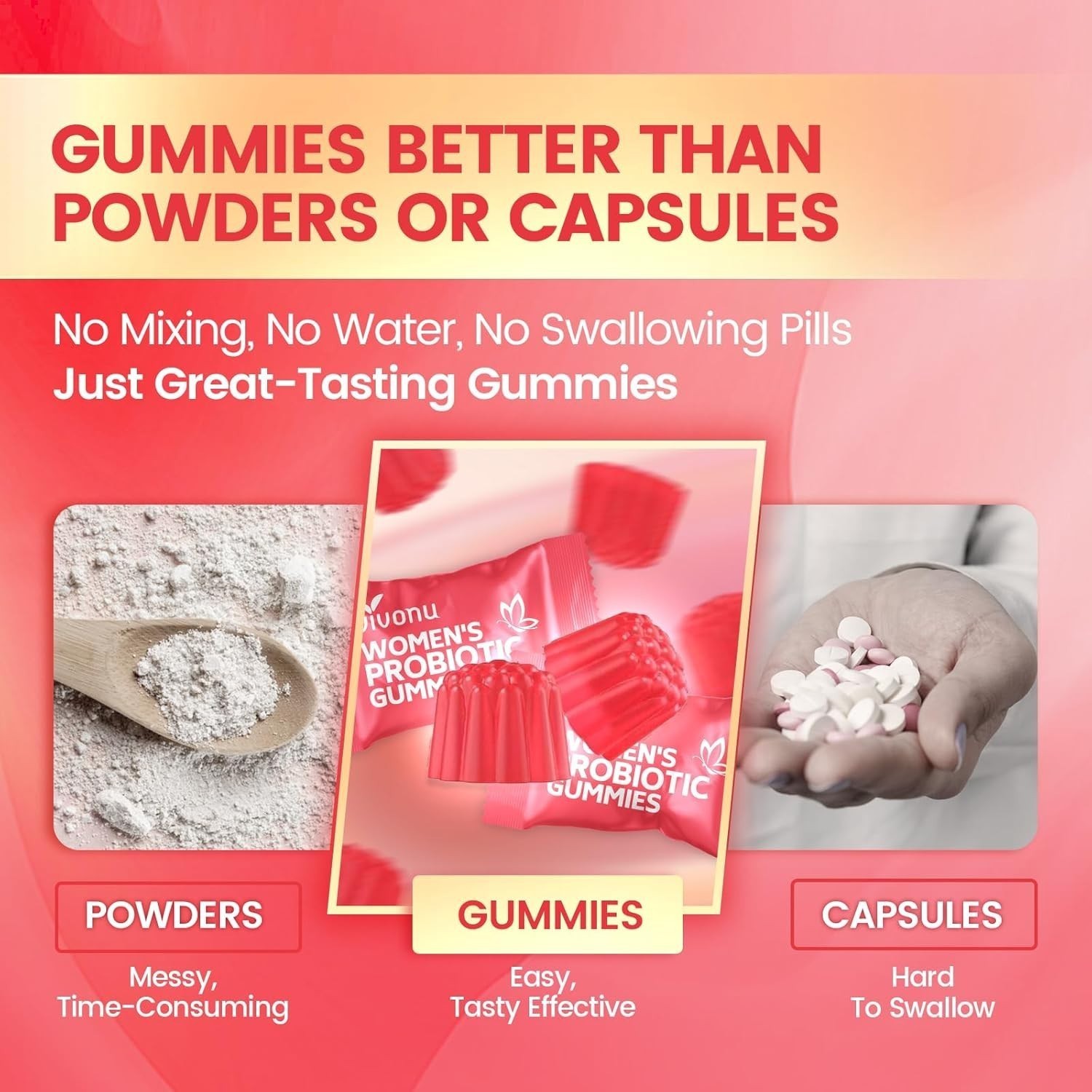 Probiotics Balance Feminine Women, pH Gummies 60pcs/1bag++ Vaginal for