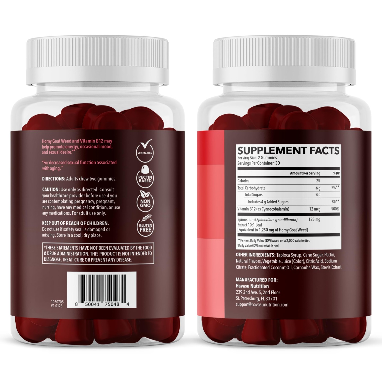 Horny Goat Weed Gummies with Vitamin B12 – Energy, 60 Count (Pack of 1)