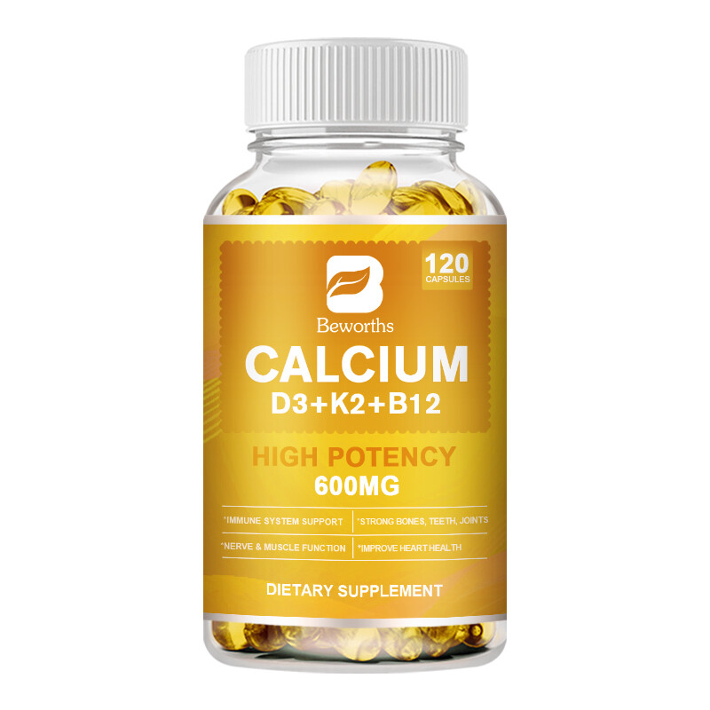 Vitamin B Complex 120Capsules Vitamin b12 D3+K2 &Calcium,Immune Support