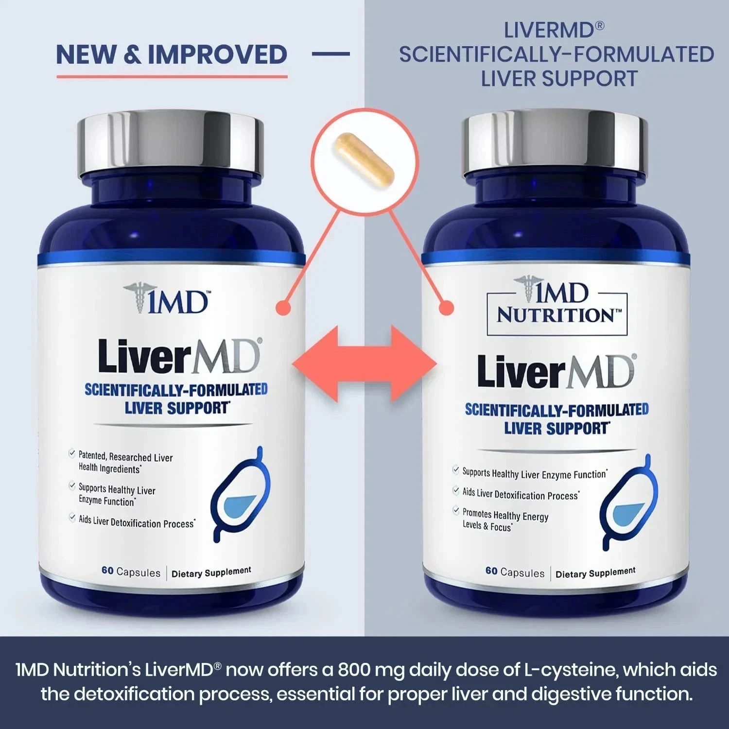 1MD Nutrition LiverMD support healthy liver, 60 Caps, (Pack of 5)