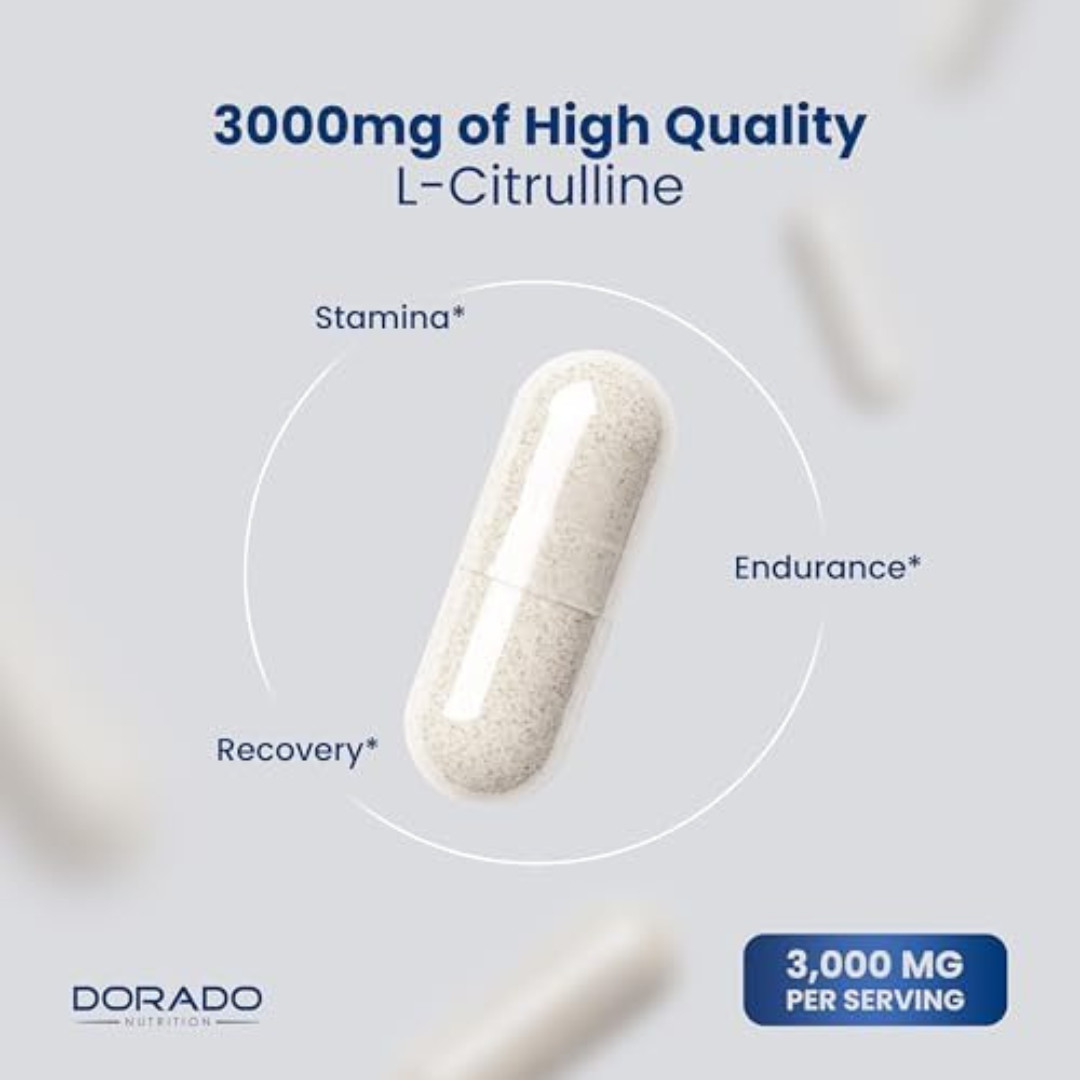 L-Citrulline 3000mg GMP Certified & Non-GMO Free Form Amino 240 Capsules